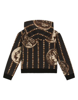 ZIP-UP HOODIE WITH ALL-OVER COIN PRINT