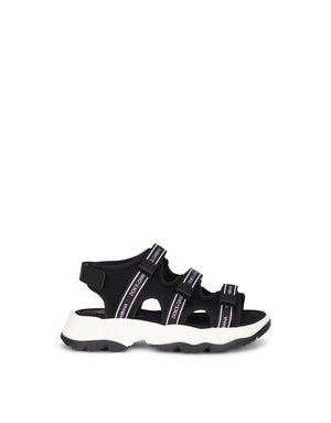 MESH TREKKING SANDALS WITH JACQUARD LOGO