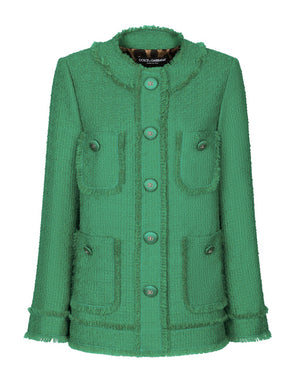 SINGLE-BREASTED RASCHEL TWEED JACKET
