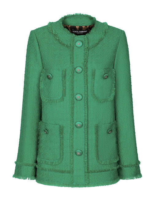SINGLE-BREASTED RASCHEL TWEED JACKET