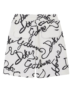JERSEY JOGGING SHORTS WITH ALL-OVER LOGO PRINT