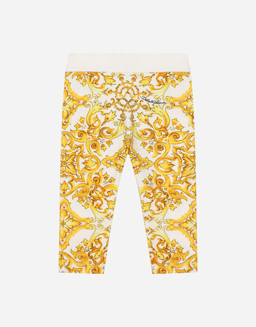 MAJOLICA-PRINT INTERLOCK LEGGINGS