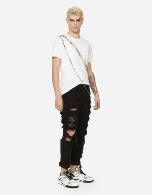 COTTON T-SHIRT WITH EMBOSSED LOGO