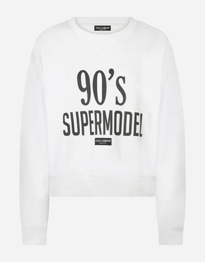 JERSEY SWEATSHIRT WITH 90’S SUPERMODEL PRINT