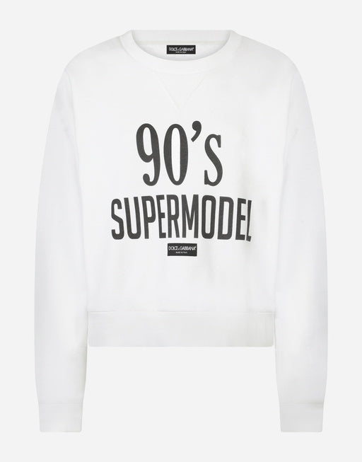 JERSEY SWEATSHIRT WITH 90’S SUPERMODEL PRINT