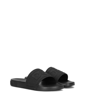 RUBBER BEACHWEAR SLIDES WITH DG LOGO