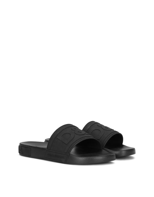 RUBBER BEACHWEAR SLIDES WITH DG LOGO