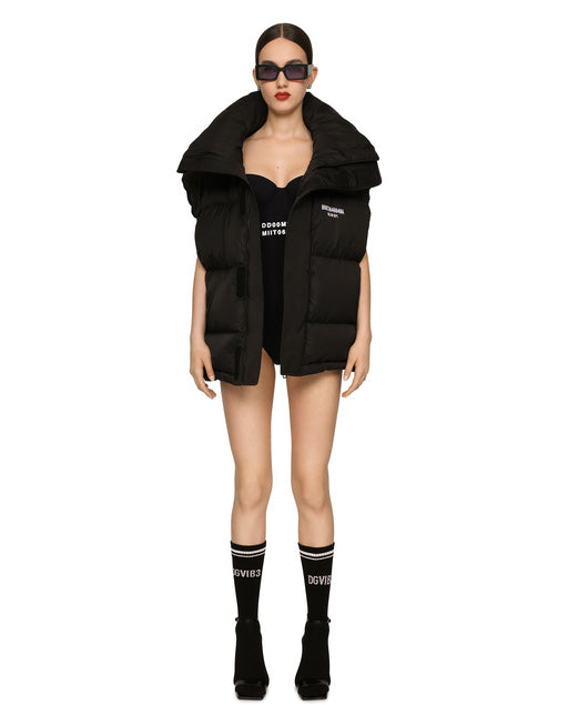 SLEEVELESS PADDED NYLON DOWN JACKET WITH HIGH NECK DGVIB3
