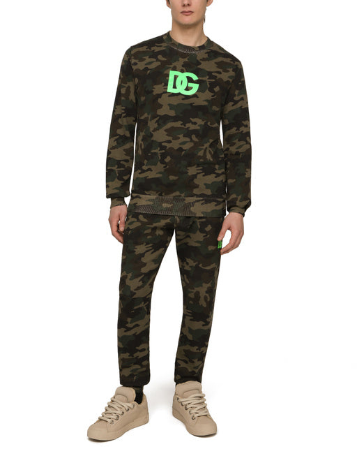 JERSEY SWEATSHIRT WITH CAMOUFLAGE PRINT AND DG LOGO