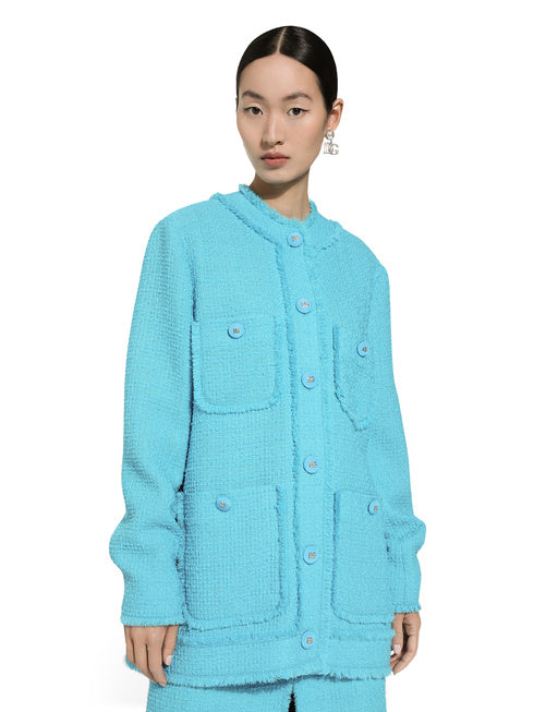 SINGLE-BREASTED RASCHEL TWEED JACKET