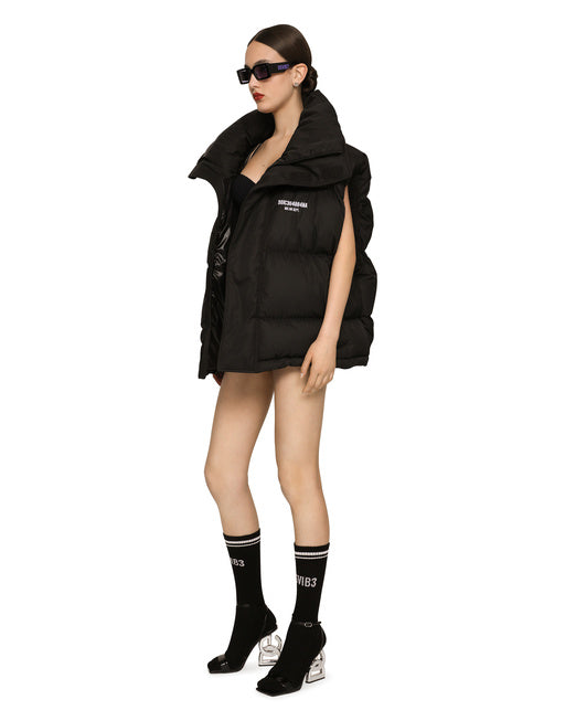 SLEEVELESS PADDED NYLON DOWN JACKET WITH HIGH NECK DGVIB3