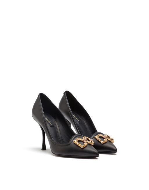 CALFSKIN PUMPS WITH DG AMORE LOGO
