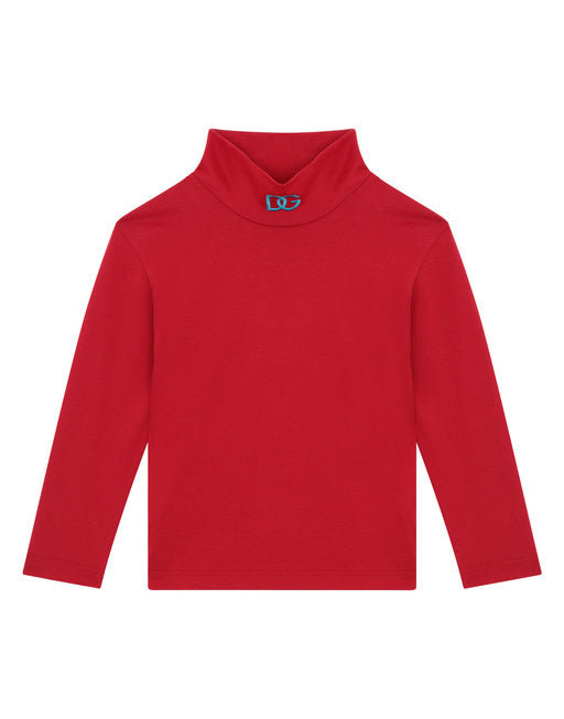 JERSEY TURTLE-NECK WITH DG LOGO EMBROIDERY