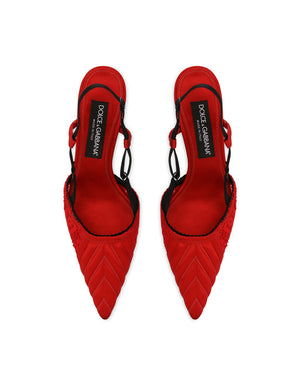 CORSET-STYLE SATIN SLINGBACKS