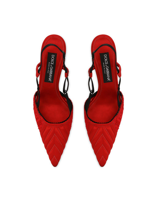 CORSET-STYLE SATIN SLINGBACKS