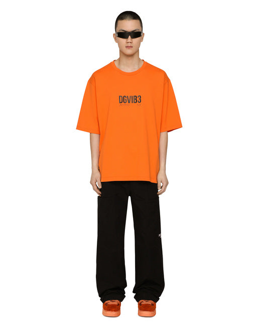 COTTON JERSEY T-SHIRT WITH DGVIB3 PRINT AND LOGO