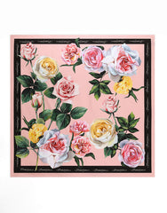 ROSE AND PEONY-PRINT SILK TWILL FOULARD (90X90)