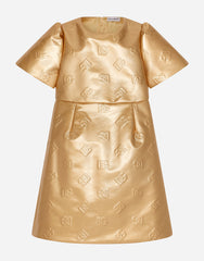 SHORT FOILED JACQUARD DRESS WITH DG LOGO