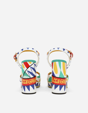 POLISHED CALFSKIN PLATFORM SANDALS