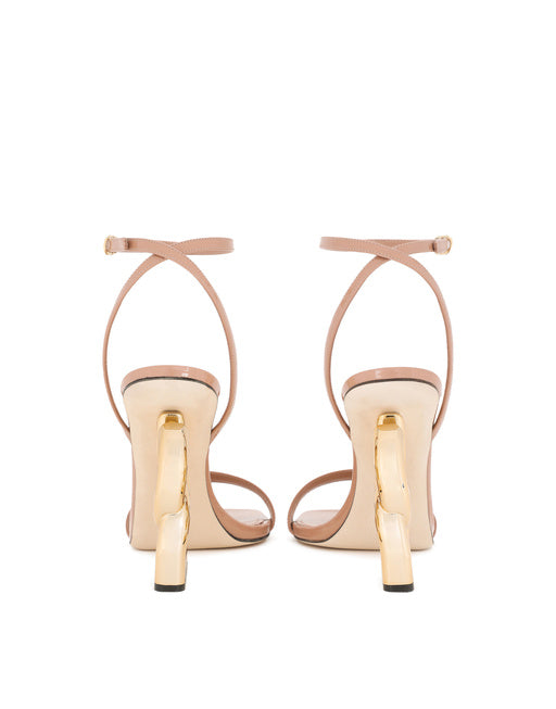 PATENT LEATHER SANDALS WITH 3.5 HEEL