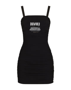 DRAPED SPANDEX JERSEY MINI DRESS DGVIB3