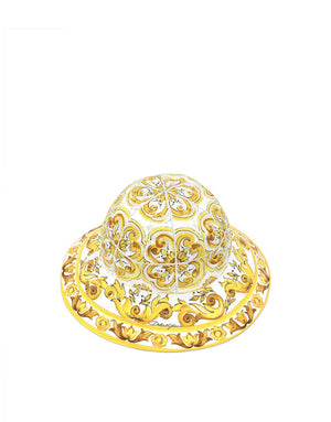 POPLIN BUCKET HAT WITH YELLOW MAJOLICA PRINT