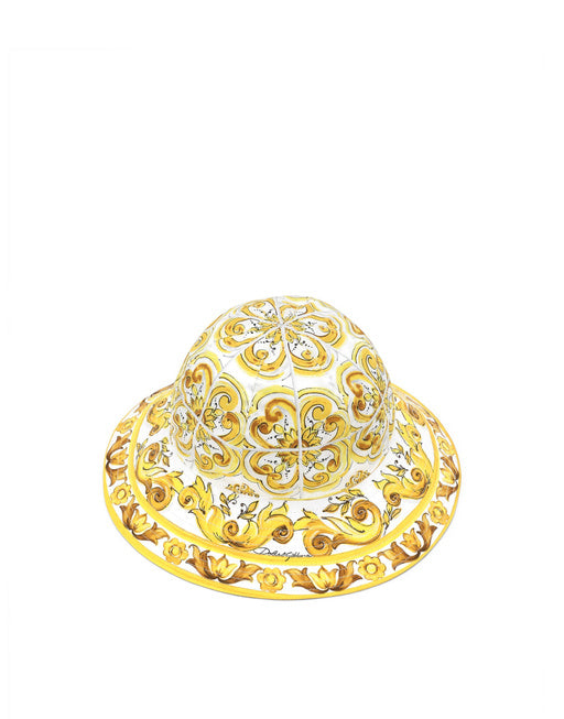POPLIN BUCKET HAT WITH YELLOW MAJOLICA PRINT