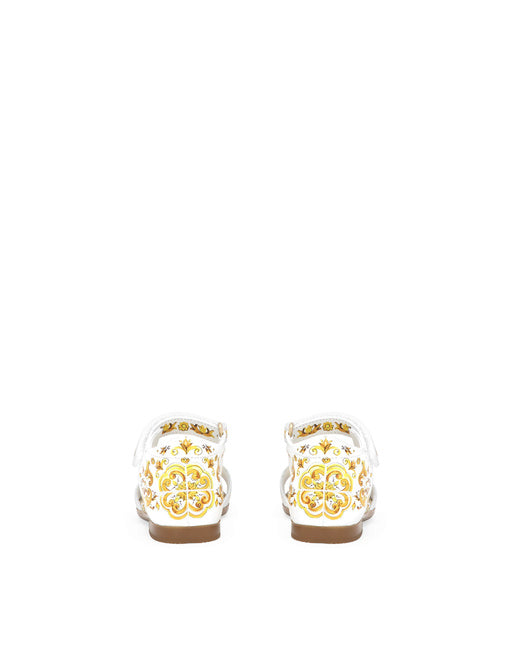PRINTED NAPPA LAMBSKIN SANDALS