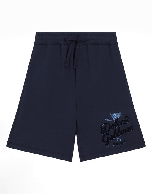 FLEECE SHORTS WITH DOLCE&GABBANA LOGO AND FLAG
