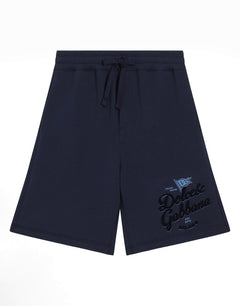 FLEECE SHORTS WITH DOLCE&GABBANA LOGO AND FLAG