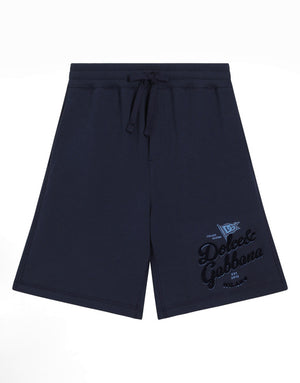 FLEECE SHORTS WITH DOLCE&GABBANA LOGO AND FLAG