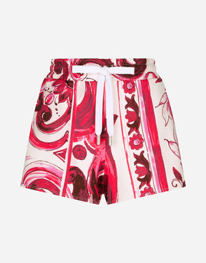MAJOLICA-PRINT JERSEY SHORTS