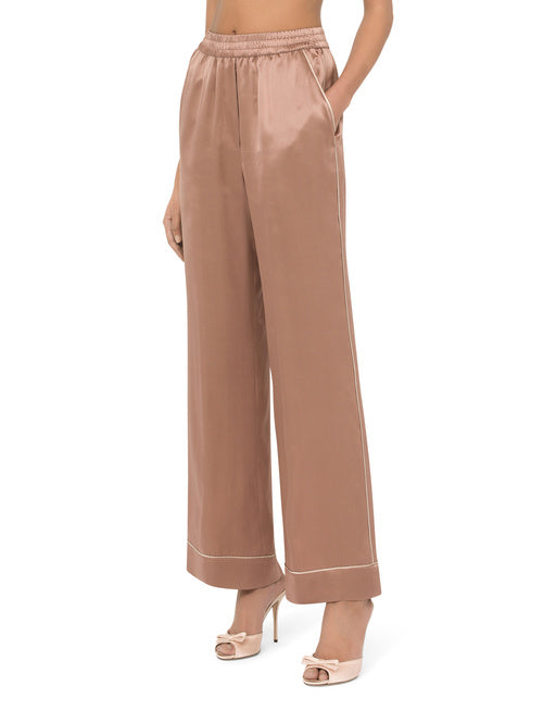SATIN PAJAMA PANTS WITH PIPING