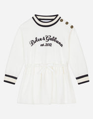 SHORT INTERLOCK DRESS WITH LOGO PATCH EMBELLISHMENT