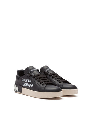 PORTOFINO SNEAKERS IN NAPPA CALFSKIN WITH WRITING PRINT