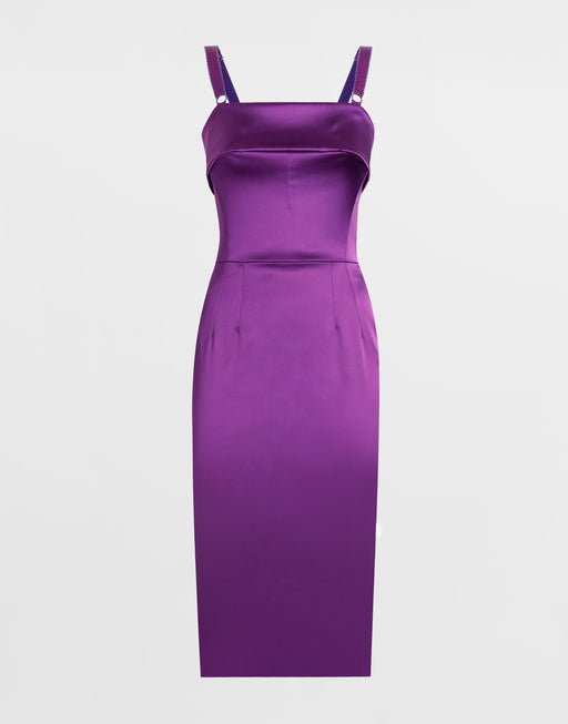 FITTED SATIN DRESS