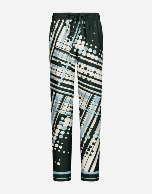 PRINTED SILK PAJAMA PANTS