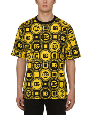 COTTON T-SHIRT WITH DG LOGO PRINT