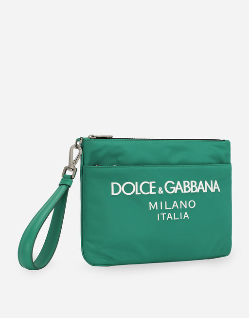 NYLON POUCH WITH RUBBERIZED LOGO