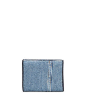 SMALL CONTINENTAL DEVOTION WALLET IN PATCHWORK DENIM
