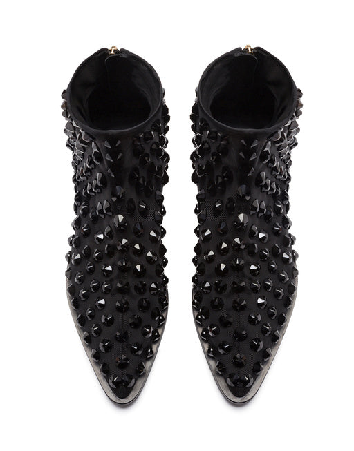 MESH CHELSEA BOOTS WITH RHINESTONE EMBELLISHMENT