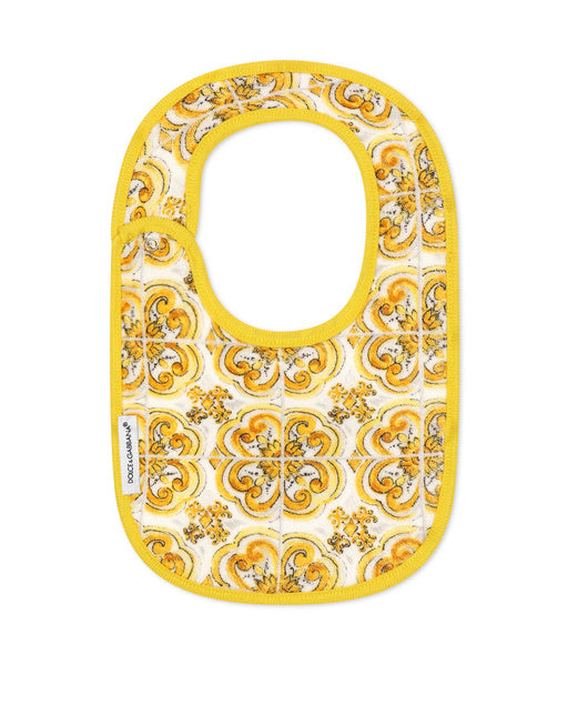 2-BIB GIFT SET IN YELLOW MAJOLICA-PRINT JERSEY