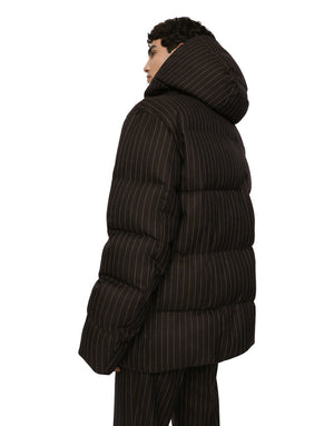 QUILTED PINSTRIPE WOOL JACKET