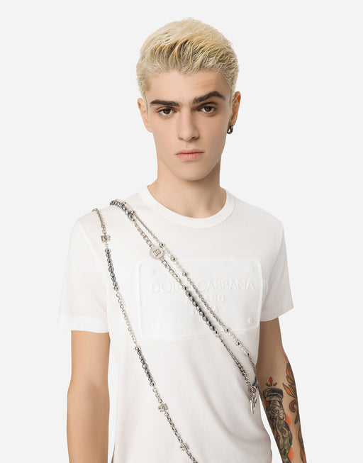 COTTON T-SHIRT WITH EMBOSSED LOGO