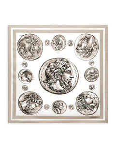COIN PRINT SILK BANDANNA (50X50)