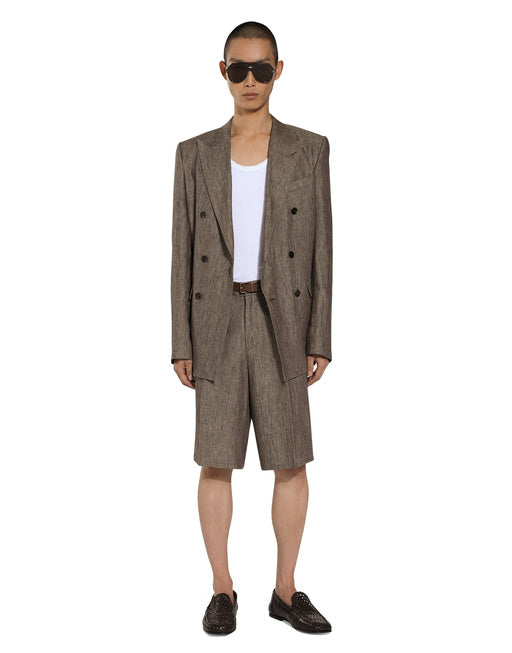 LONG LINEN SHORTS