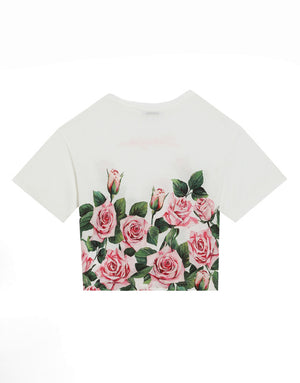 JERSEY T-SHIRT WITH ROSE PRINT