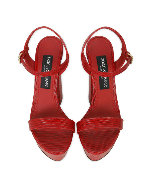 CALFSKIN PLATFORM SANDALS