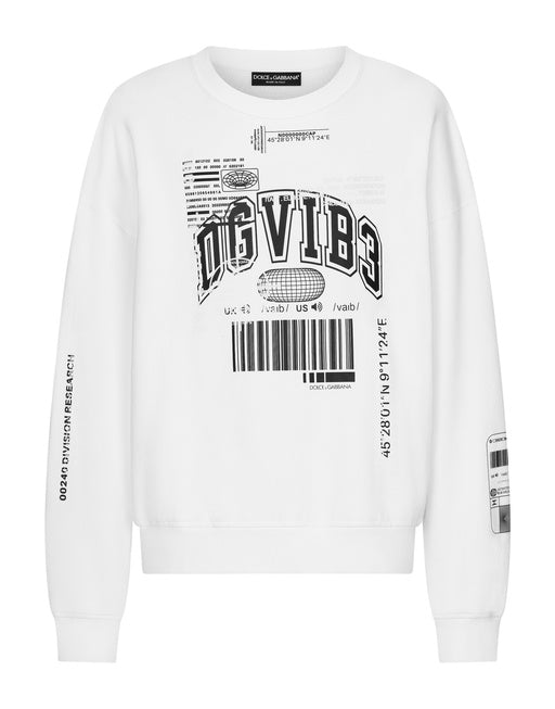 JERSEY SWEATSHIRT WITH DGVIB3 PRINT AND LOGO