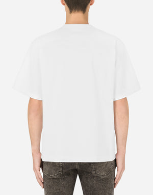 TECHNICAL JERSEY T-SHIRT WITH CRYSTALS AND DG LOGO